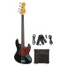 Vintage V49 COASTER BASS GUITAR PACK - GLOSS BLACK