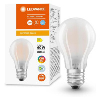 LED žárovka E27 A60 5,8W = 60W 806lm 4000K Neutrální 300° CRI90 Filament Mléčna Stmívatelná LEDV