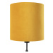 Stolní lampa černá se sametovým odstínem žlutá se zlatem 25 cm - Parte