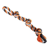 Trixie Hiphop Lano bavlněné dvojité 3 knoty šedo-oranžové 60cm 450g