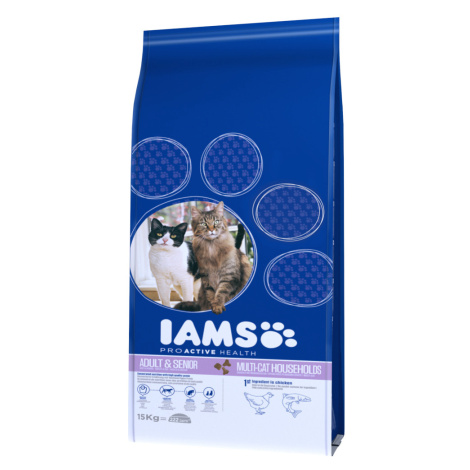 IAMS Pro Active Health Adult Multi-Cat Households s lososem - 15 kg