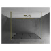 MEXEN/S Kioto samostatně stojící sprchová zástěna 100 x 200, černý vzor 8 mm, zlatál kartáčovaná