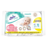 LINTEO - Dětské jednorázové plenky Baby premium Maxi (8-15kg) 5ks + dárkové vlhčené ubrousky AQU