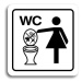 Accept Piktogram "zákaz vhazování předmětů do WC II" (80 × 80 mm) (bílá tabulka - černý tisk)