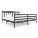Rám postele šedý masivní dřevo 200 × 200 cm, 3100676