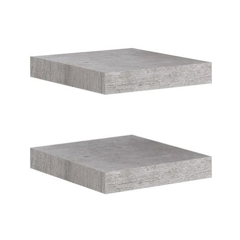 Shumee plovoucí nástěnné 2 ks betonově šedé 23×23,5×3,8 cm MDF, 326589