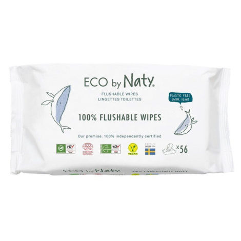 Naty ECO vlhčené ubrousky bez vůně - splachovatelné 56 ks Eco by Naty