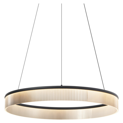 Moderní závěsné svítidlo černé 78 cm vč. LED s 3-stupňovým stmíváním - Anello Chandelier QAZQA