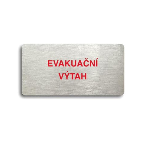 Accept Piktogram "EVAKUAČNÍ VÝTAH" (160 × 80 mm) (stříbrná tabulka - barevný tisk bez rámečku)