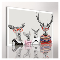 Obraz na plátně DEER FAMILY D různé rozměry Ludesign ludesign obrazy: 100x70 cm