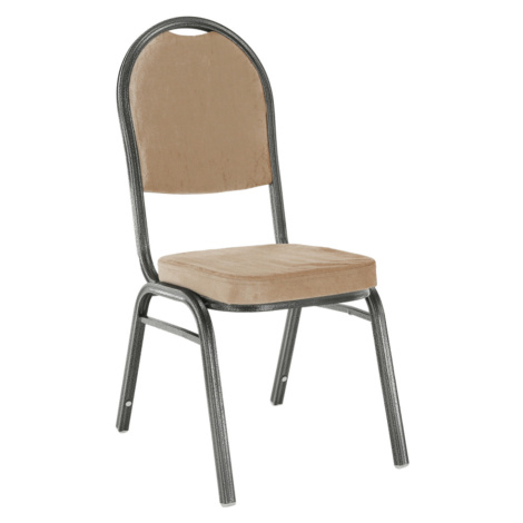 Židle JEFF 2 NEW, látka béžová / rám šedý Tempo Kondela