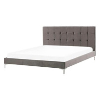 BELIANI postel AMBERT 180 × 200 cm, sametová, šedá