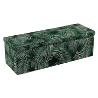 Dekoria Čalouněná skříň, stylizované palmové listy na zeleném podkladu, 90 x 40 x 40 cm, Velvet,
