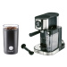 Sada espresso kávovaru s napěňovačem mléka a elektrického mlýnku na kávu SME12, 2dílná
