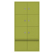 BISLEY LateralFile™ Lodge, se 6 uzamykatelnými boxy a 2 zásuvkami, výška vždy 375 mm, zelená