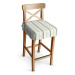 Dekoria Sedák na židli IKEA Ingolf - barová, režný podklad, světle modré pásky, barová židle Ing
