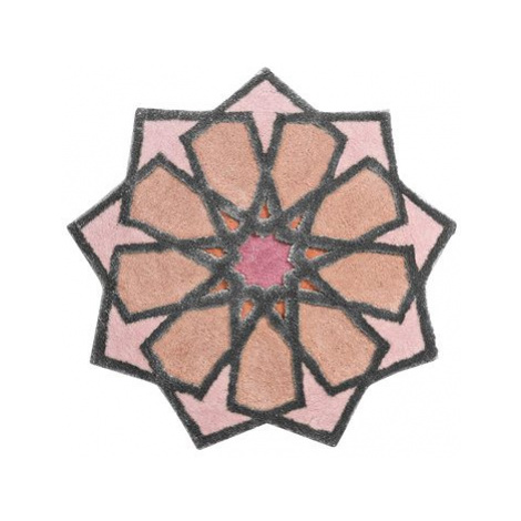 GRUND SHEREZAD Kruhová předložka o120 cm, růžová-broskvová-stříbrná