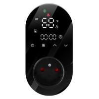 MOES Smart Plug + Thermostat, Wi-Fi, Black