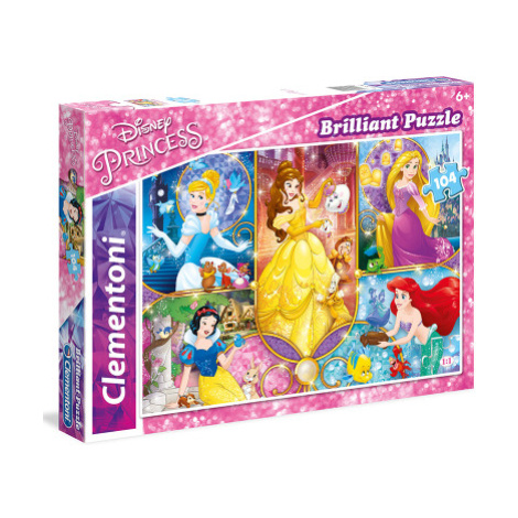 Clementoni - Puzzle Briliant 104 Princezny