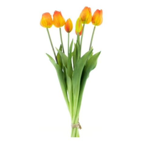 Tulipán SALLY ve svazku umělý oranžový 7ks Nova Nature