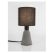 NOVA LUCE stolní lampa ZERO šedý beton a černé stínidlo E14 1x5W 230V IP20 bez žárovky 9577161