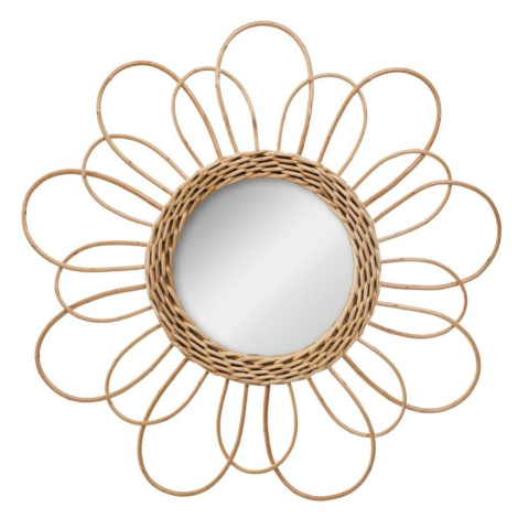 DekorStyle Proutěné zrcadlo Květ 38 cm hnědý