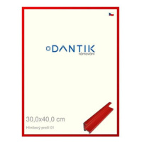 DANTIK rámeček 30 × 40, ALU profil 7001 Červený Ferrari lesklý plexi čiré