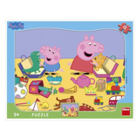 Dino PEPPA PIG SA HRAJE 12 deskové tvary Puzzle