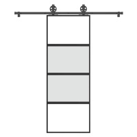 vidaXL Posuvné dveře s kováním 76x205 cm tvrzeného sklo a hliník