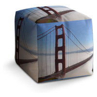 Sablio Taburet Cube Golden Gate v mlze: 40x40x40 cm