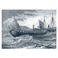 Umělecký tisk Danish Viking ships arriving in England, RockingStock, (40 x 30 cm)