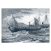 Ilustrace Danish Viking ships arriving in England, RockingStock, 40 × 30 cm