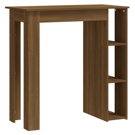 vidaXL Barový stůl s regálem hnědý dub 102 x 50 x 103,5 cm kompozit