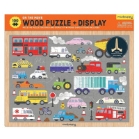 Mudpuppy Dřevěné puzzle Dopravní prostředky + displej 100 dílků