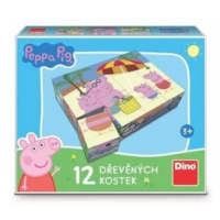 PEPPA PIG 12 Dřevěné licenční kostky