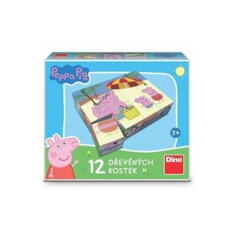 PEPPA PIG 12 Dřevěné licenční kostky