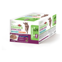 Natural Trainer Adult Sterilised - 48 x 85 g míchané balení: Krůtí a treska