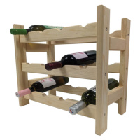 Krušnohorský nábytek Dřevěný stojan na víno V4X3 44 x 45 x 25 cm borovice