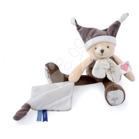 Plyšový medvídek s hadříkem Plush Bear Taupe Doudou et Compagnie s QR kódem na pohádky hnědý 35 