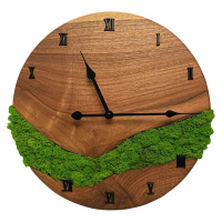 Krásné dřevěné hodiny s mechem 38cm