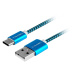 GoGEN kabel USB-A - USB-C, opletený, 1m, modrá - GOGUSBAC100MM26