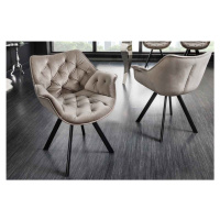 LuxD Designová otočná židle Kiara šampaňský samet