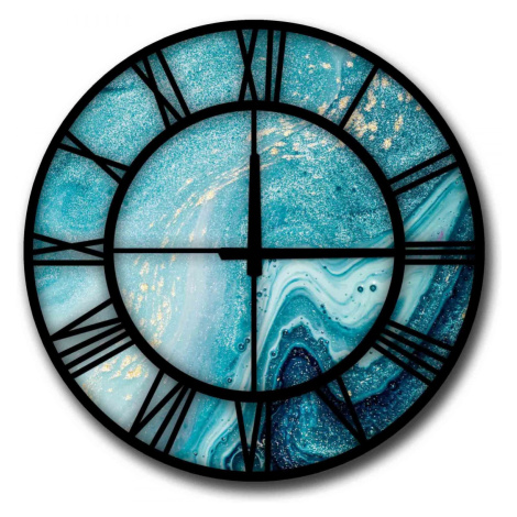Hanah Home Nástěnné hodiny Oceán 50 cm modré