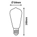 RabaluxDekorativní LED filament žárovka s točeným vláknem, jantarová, E27, ST64, 4W, 300lm, 2200