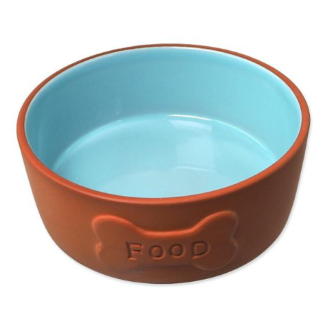 Miska Dog Fantasy keramická FOOD cihlová/modrá 13x5cm, 350ml