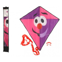 Drak létající klaun nylon 78 x 86 cm - růžovo-fialový