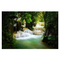 Umělecká fotografie Beautiful view of Deep forest waterfall landscape., Chanet Wichajutakul, (40