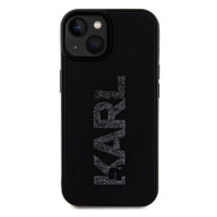 Karl Lagerfeld 3D Rubber Glitter Logo Karl Zadní Kryt pro iPhone 15 Black