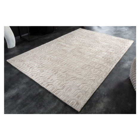 Estila Elegantní designový koberec Lana obdélníkového tvaru béžové barvy s geometrickým zdobením