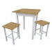 Dede Set - kuchyňský stůl 60 x 60 cm + 2x židle MINI  -  dub artisan / bílá